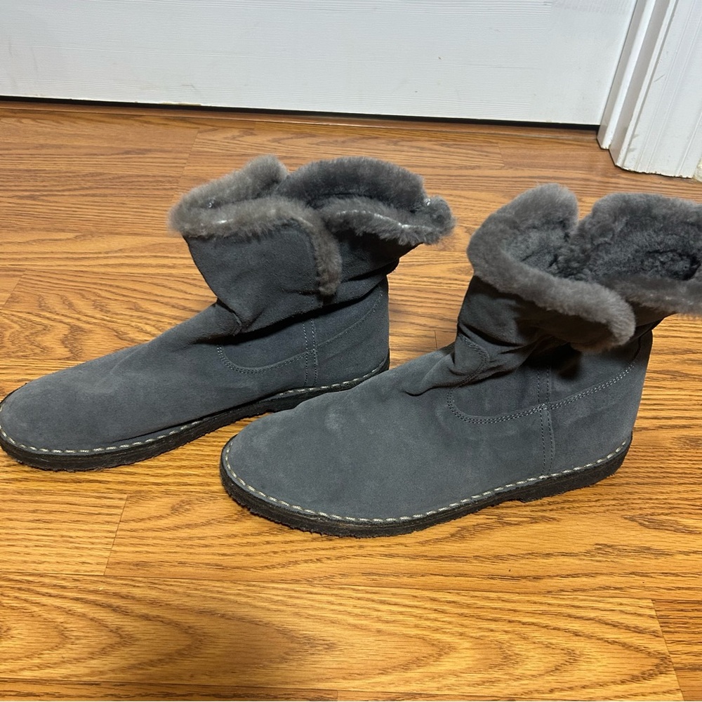 J.Crew Gray Short Chalet Shearling Boots
